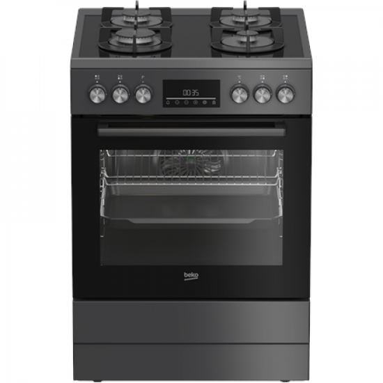 BEKO Cooker | FBM62330GADSN | Hob type Gas | Oven type Electric | Grey | Width 60 cm | Grilling | LED | Depth 60 cm | 72 L