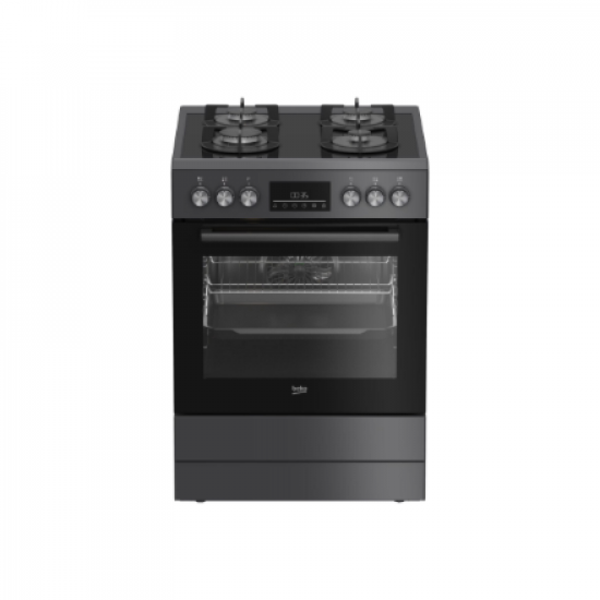 BEKO Cooker | FBM62330GADSN | Hob type Gas | Oven type Electric | Grey | Width 60 cm | Grilling | LED | Depth 60 cm | 72 L