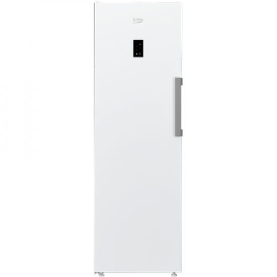 BEKO | Freezer | B3RMFNE314W | Energy efficiency class E | Upright | Free standing | Height 186.5 cm | Total net capacity 286 L | No Frost system | Display | White