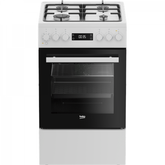 BEKO Cooker | FSM51339DWDS | Hob type Gas | Oven type Electric | White | Width 50 cm | Grilling | LED | Depth 60 cm | 60 L