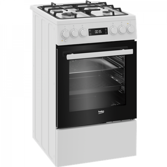 BEKO Cooker | FSM51339DWDS | Hob type Gas | Oven type Electric | White | Width 50 cm | Grilling | LED | Depth 60 cm | 60 L