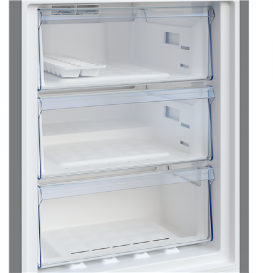 BEKO Refrigerator | B3RCNA344HG | Energy efficiency class E | Free standing | Combi | Height 179.6 cm | No Frost system | Fridge net capacity 209 L | Freezer net capacity 92 L | Display | 37 dB | Grey