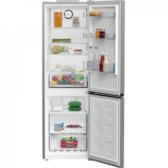 BEKO Refrigerator | B1RCNA364XB | Energy efficiency class E | Free standing | Combi | Height 186.5 cm | No Frost system | Fridge net capacity 210 L | Freezer net capacity 106 L | 37 dB | Grey