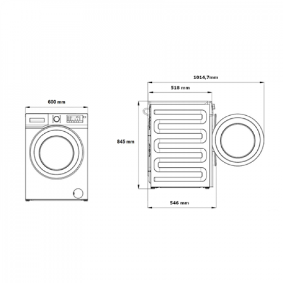 BEKO Washing Machine | BM3WFSU49415WB | Energy efficiency class A | Front loading | Washing capacity 9 kg | 1400 RPM | Depth 55 cm | Width 60 cm | Display | Digital | Steam function | White