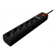 EnerGenie Extension Cord with USB Charger, 5 outlets, 1.5 m, Black | SPG5-U2-5-02