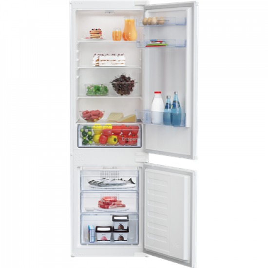BEKO Refrigerator | BCHA275K41SN | Energy efficiency class E | Built-in | Combi | Height 177.5 cm | No Frost system | Fridge net capacity 193 L | Freezer net capacity 69 L | 38 dB | White