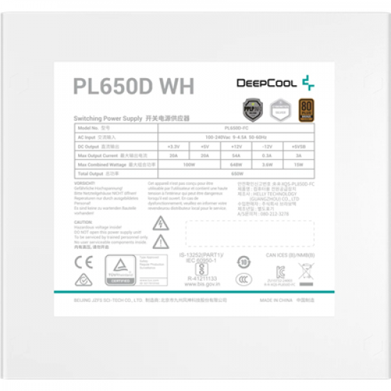 Deepcool PSU | PL650D-FC | 650 W
