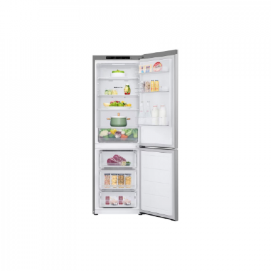 LG Refrigerator | GBV21L0EPY | Energy efficiency class E | Free standing | Combi | Height 186 cm | No Frost system | Fridge net capacity 234 L | Freezer net capacity 110 L | Display | 35 dB | Prime Silver