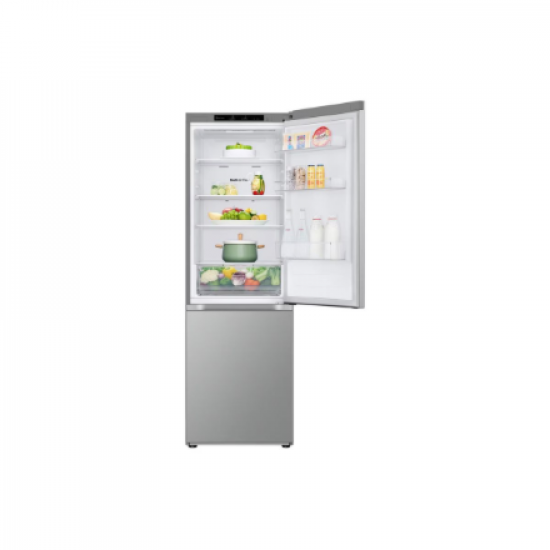 LG Refrigerator | GBV21L0EPY | Energy efficiency class E | Free standing | Combi | Height 186 cm | No Frost system | Fridge net capacity 234 L | Freezer net capacity 110 L | Display | 35 dB | Prime Silver
