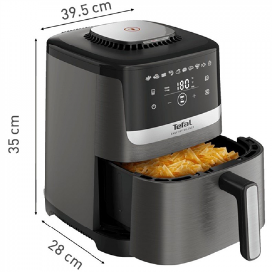 TEFAL Air Fryer | Easy Fry Silence EY551HE0 | Power 1650 W | Capacity 5 L | Gray