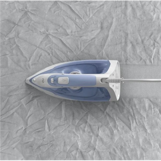 TEFAL Steam Iron | FV2C41E0 Virtuo | Steam Iron | 2000 W | Water tank capacity 240 ml | Continuous steam 27 g/min | Steam boost performance 120 g/min | Blue/White
