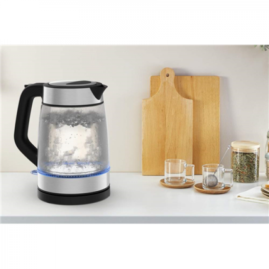 TEFAL Kettle | KI605830 | Electric | 2200 W | 1.7 L | Glass | 360° rotational base | Black