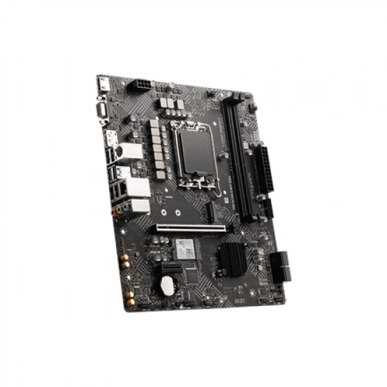 MSI PRO H610M-G WIFI DDR4 | Processor family Intel | Processor socket LGA1700 | DDR4 | Supported hard disk drive interfaces SATA, M.2 | Number of SATA connectors 4
