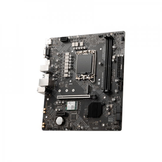 MSI PRO H610M-G WIFI DDR4 | Processor family Intel | Processor socket LGA1700 | DDR4 | Supported hard disk drive interfaces SATA, M.2 | Number of SATA connectors 4