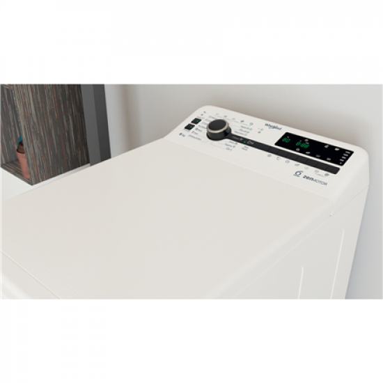 Whirlpool Washing Machine | TDLRBX 6252BS EU | Energy efficiency class B | Top loading | Washing capacity 6 kg | 1200 RPM | Depth 60 cm | Width 40 cm | Display | LED | Direct drive | White