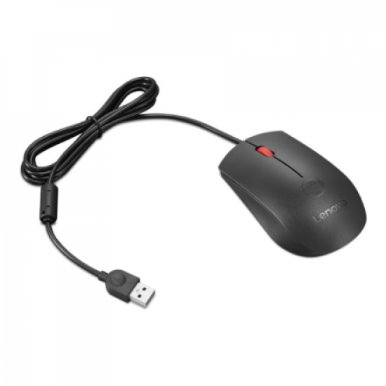 Lenovo Fingerprint Biometric USB Mouse Gen3 | Wired | USB-A | Black/Red