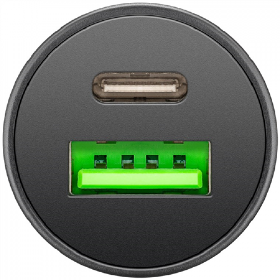 Goobay Dual-USB Car Fast Charger USB-C PD (Power Delivery), 45 W | 61739