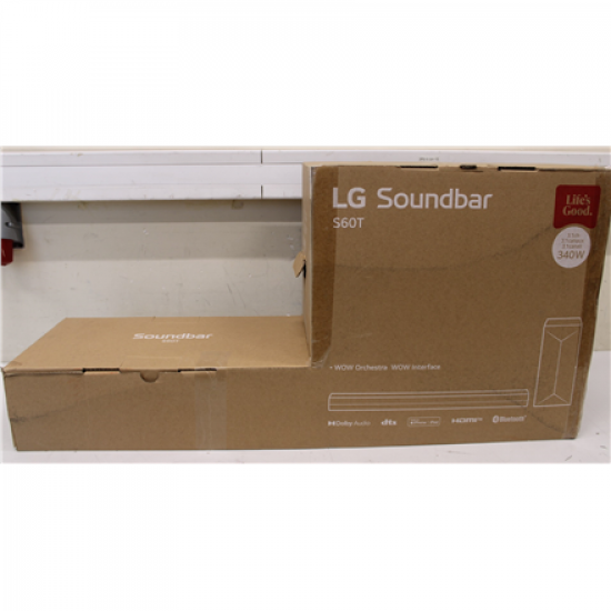 SALE OUT. LG Soundbar 3.1 channel sound system S60T | SALE OUT. LG Soundbar 3.1 Channel Sound System | S60T | DAMAGED PACKAGING,SCRATCHES LONG SPEAKER | Bluetooth