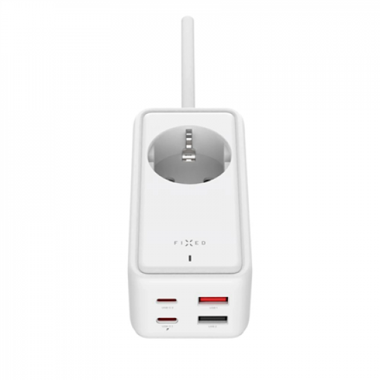 Fixed harging Strip power extension adapter with 2x USB-C and 2x USB, GaN III, 1.5m, PD 65W | FIXCS65-1.5-WH