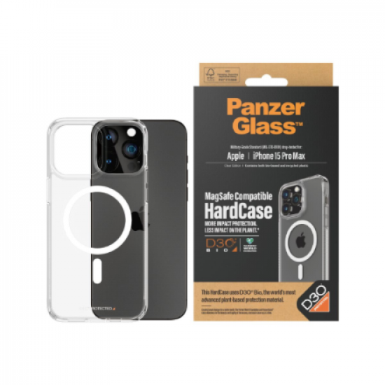 PanzerGlass Back cover | Apple | iPhone 15 Pro Max | Thermoplastic polyurethane (TPU), D3O Bio | Transparent | MagSafe
