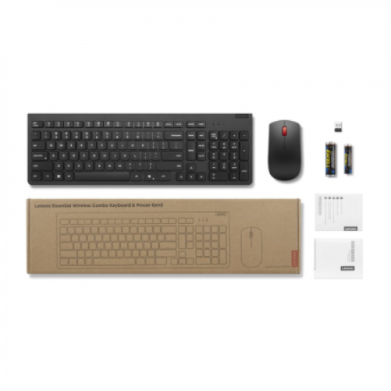 Lenovo Essential Wireless Combo Keyboard & Mouse Gen2 | Keyboard and Mouse Set | Wireless | Mouse included | Lithuanian | Black
