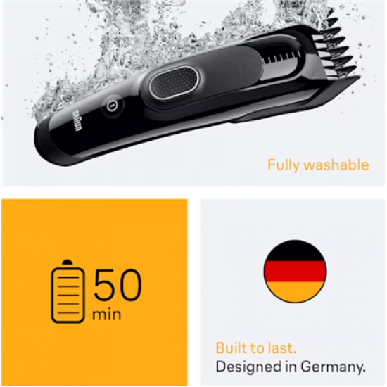 Braun Hair Clipper | HC5510 Series 5 | Cordless | Number of length steps 9 | Black