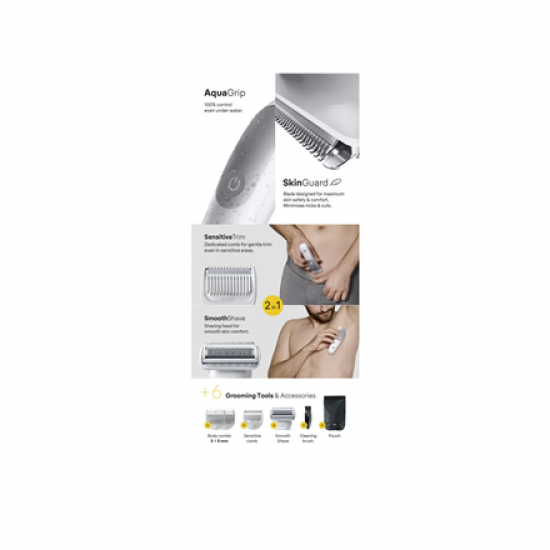 Braun Body Groomer | Series 5 BG5550 | Cordless | Lght Grey