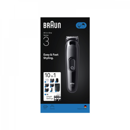 Braun 10in1 Hair Clipper Set | All-in-One Series 3 AIO3560 | Cordless | Number of length steps 14 | Black