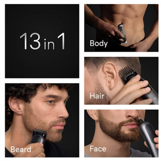 Braun 13in1 Grooming Kit | All-in-One Series 7 AIO7560 | Cordless | Number of length steps 14 | Black/Grey