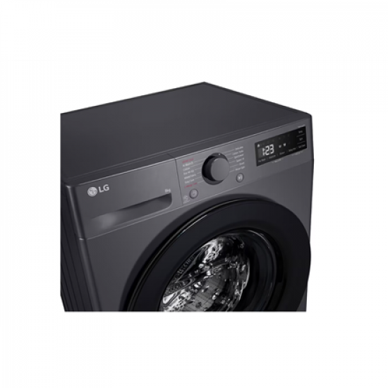 LG Washing machine | F2WR508SBM | Energy efficiency class A | Front loading | Washing capacity 8 kg | 1200 RPM | Depth 48 cm | Width 60 cm | Display | LED | Steam function | Direct drive | Black