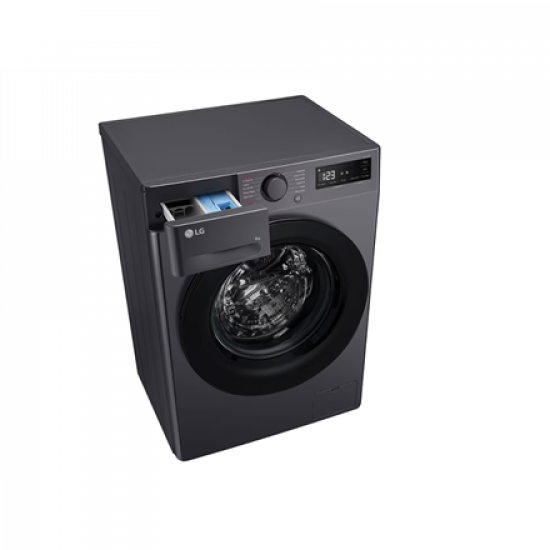 LG Washing machine | F2WR508SBM | Energy efficiency class A | Front loading | Washing capacity 8 kg | 1200 RPM | Depth 48 cm | Width 60 cm | Display | LED | Steam function | Direct drive | Black