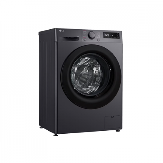 LG Washing machine | F2WR508SBM | Energy efficiency class A | Front loading | Washing capacity 8 kg | 1200 RPM | Depth 48 cm | Width 60 cm | Display | LED | Steam function | Direct drive | Black
