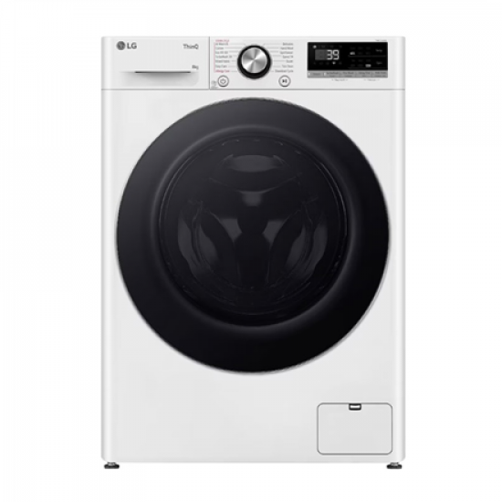LG Washing machine | F2WR708S3W | Energy efficiency class A | Front loading | Washing capacity 8 kg | 1200 RPM | Depth 48 cm | Width 60 cm | Display | LED | Steam function | Direct drive | Wi-Fi | White