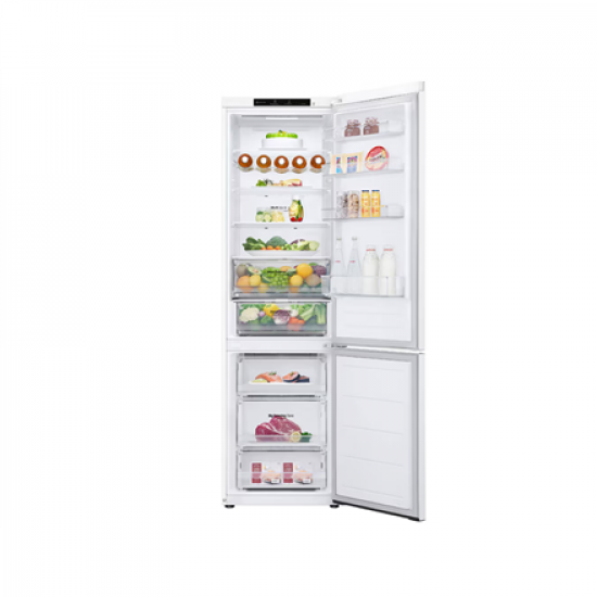 LG Refrigerator | GBV3200DSW | Energy efficiency class D | Free standing | Combi | Height 203 cm | No Frost system | Fridge net capacity 277 L | Freezer net capacity 110 L | Display | 35 dB | White