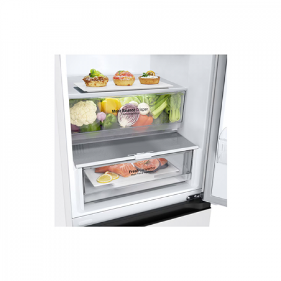 LG Refrigerator | GBV3200DSW | Energy efficiency class D | Free standing | Combi | Height 203 cm | No Frost system | Fridge net capacity 277 L | Freezer net capacity 110 L | Display | 35 dB | White