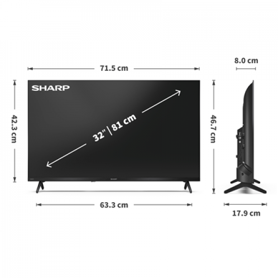 Sharp | 32HF2265E | 32 | Smart TV | Google TV