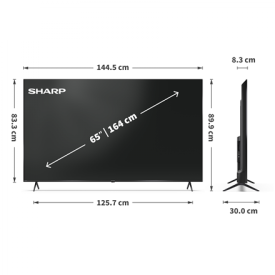 Sharp | 65HP5265E | 65 | Smart TV | Google TV | UHD | Black