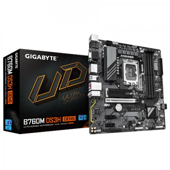 Gigabyte B760M DS3H GEN5 | Processor family Intel | Processor socket LGA1700 | Supported hard disk drive interfaces SATA, M.2 | Number of SATA connectors 4