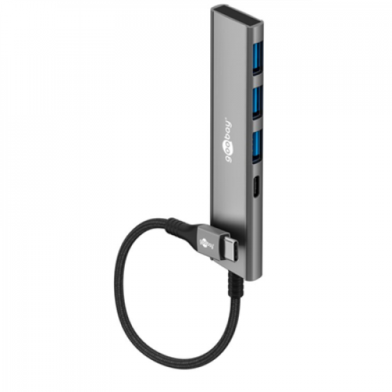 Goobay Slim 4-Port USB Hub, USB-C to USB-C/USB-A, 5 Gbit/s | 76562