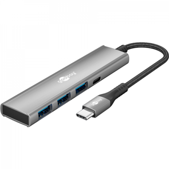 Goobay Slim 4-Port USB Hub, USB-C to USB-C/USB-A, 5 Gbit/s | 76562