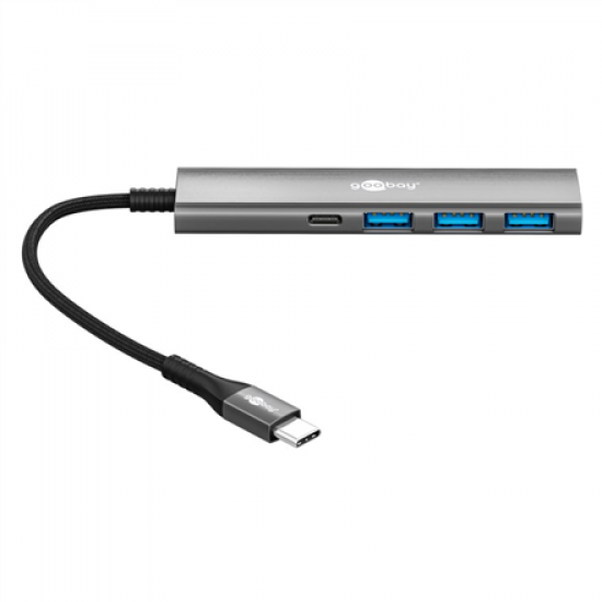 Goobay Slim 4-Port USB Hub, USB-C to USB-C/USB-A, 5 Gbit/s | 76562