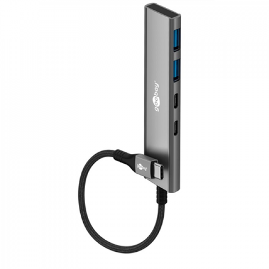 Goobay Slim 4-Port USB Hub, USB-C to USB-C/USB-A, 5 Gbit/s | 76563