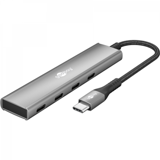 Goobay Slim 4-Port USB Hub, USB-C to USB-C, 5 Gbit/s