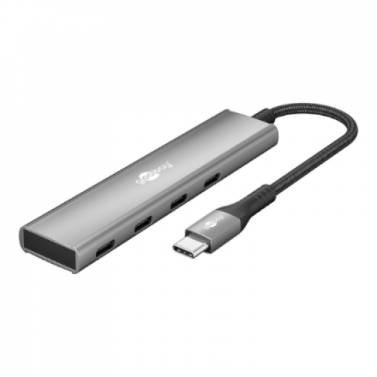 Goobay Slim 4-Port USB Hub, USB-C to USB-C, 5 Gbit/s