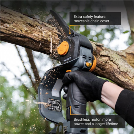 Batavia B.V. | 18V Nexxsaw Cordless Brushless One-Hand Chainsaw V3 Ultra, Without Battery and Charger | 17.78 cm | Chainsaw