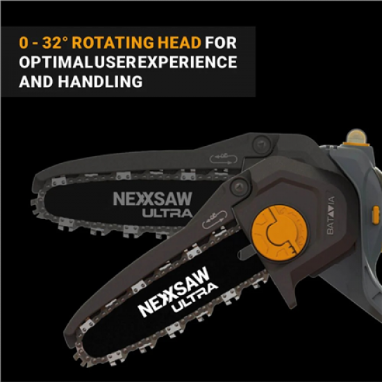 Batavia B.V. | 18V Nexxsaw Cordless Brushless One-Hand Chainsaw V3 Ultra, Without Battery and Charger | 17.78 cm | Chainsaw