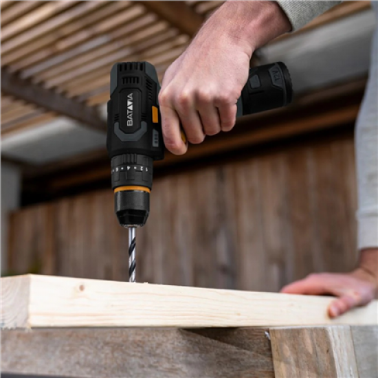 Batavia B.V. 12V Cordless Combi Drill - Fixxpack 2.0 Set (incl. 2.0Ah Battery & USB-C charging Cable)
