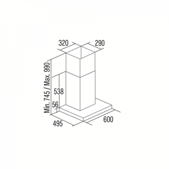 CATA Hood | SYGMA 6010 BK | Wall mounted | Energy efficiency class A | Width 60 cm | 802 m³/h | Electronic | LED | Black