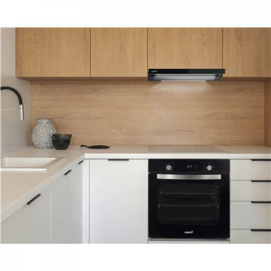 CATA Hood | TFH 6830 GBK | Telescopic | Energy efficiency class A+++ | Width 60 cm | 795 m³/h | Electronic | LED | Black Glass