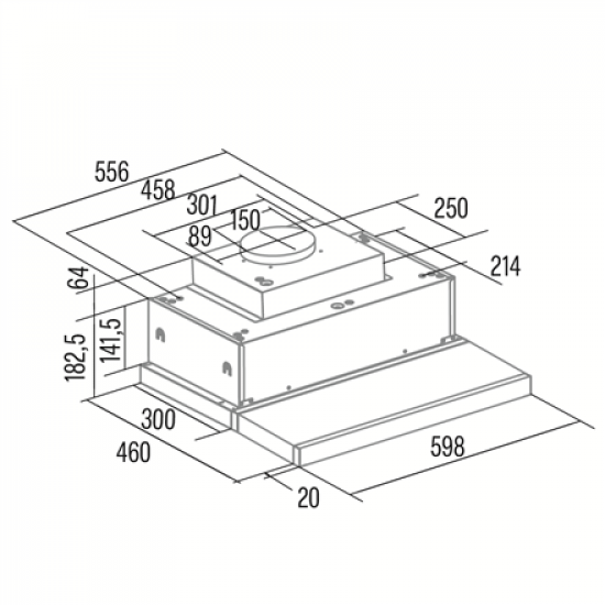 CATA Hood | TFH 6830 GBK | Telescopic | Energy efficiency class A+++ | Width 60 cm | 795 m³/h | Electronic | LED | Black Glass
